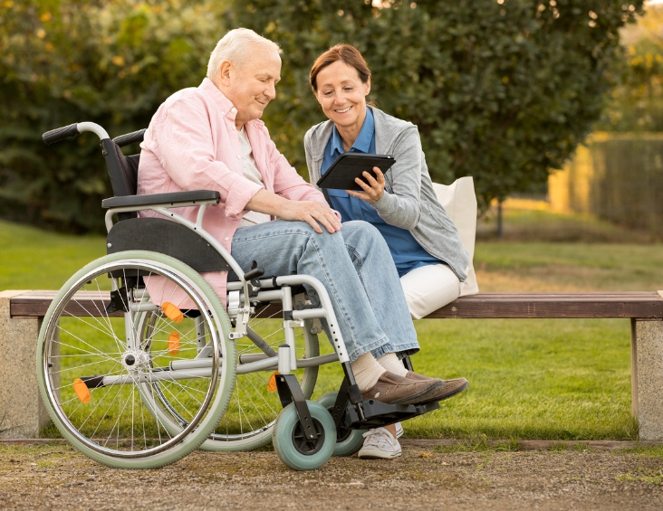 Old Person On Wheelchairs